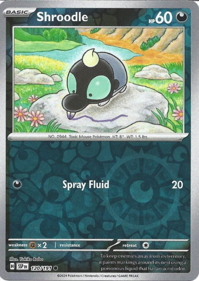 Shroodle 120/191 Reverse Holo | Surging Sparks | Pokemon Card