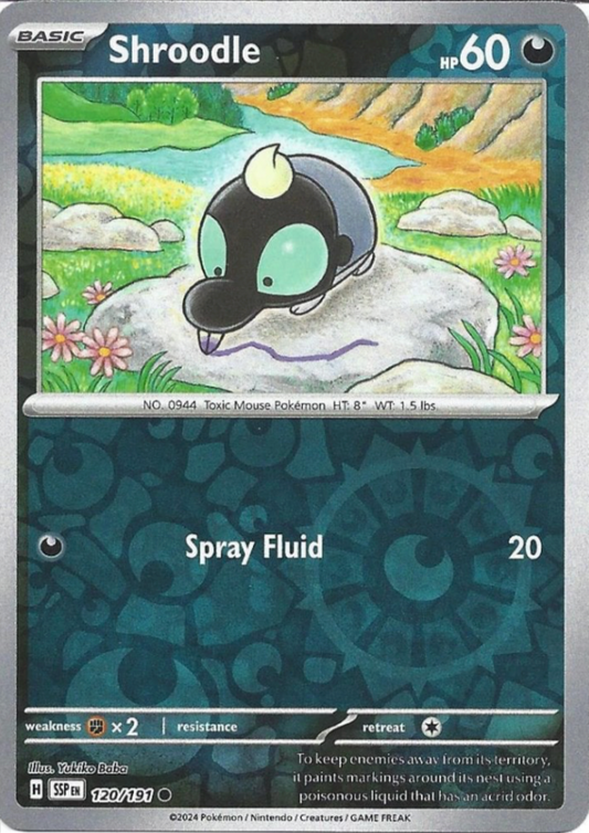 Shroodle 120/191 Reverse Holo | Surging Sparks | Pokemon Card