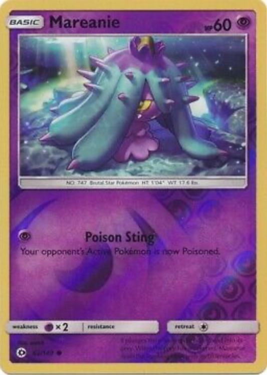 Mareanie 62/149 Reverse Holo | Sun & Moon | Pokemon Card