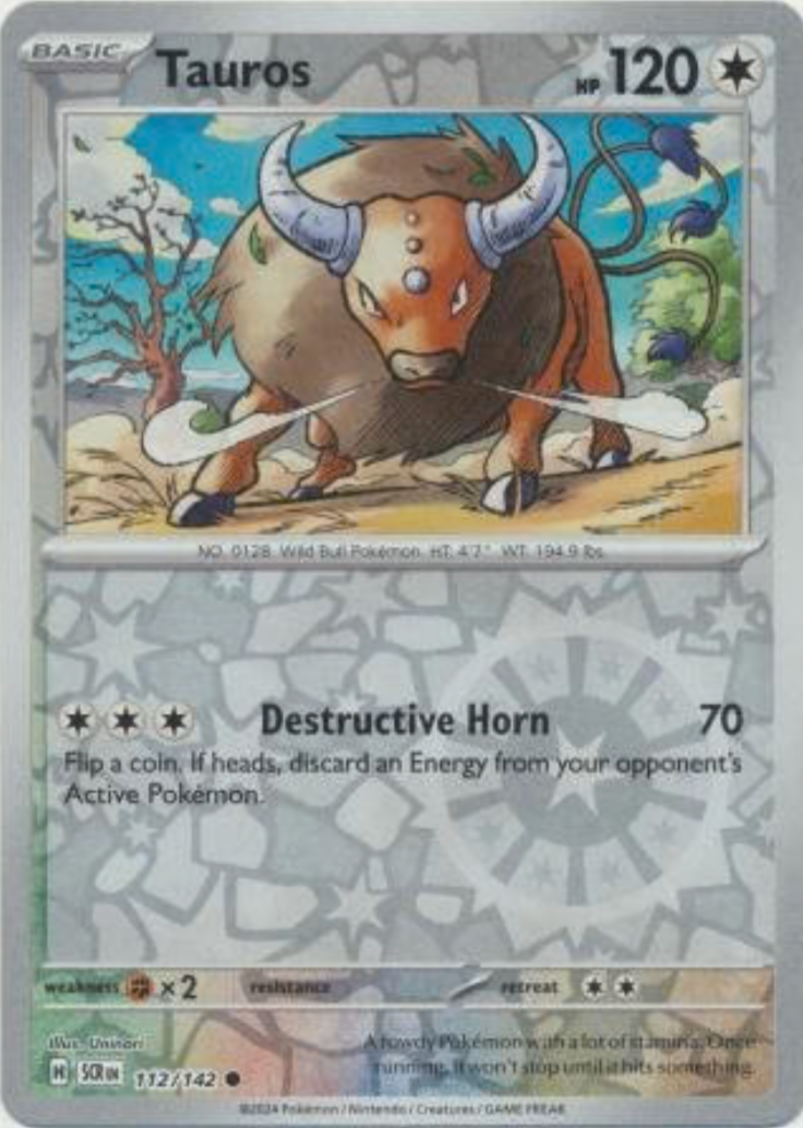 Tauros 112/142 Reverse Holo | Stellar Crown | Pokemon Card