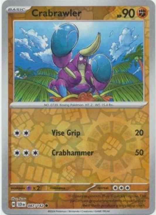 Crabrawler 87/142 Reverse Holo | Stellar Crown | Pokemon Card