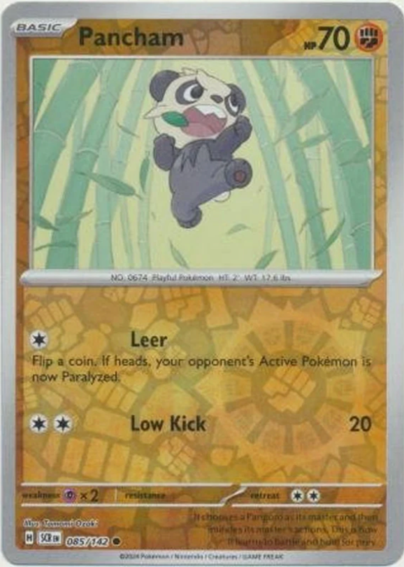 Pancham 85/142 Reverse Holo | Stellar Crown | Pokemon Card