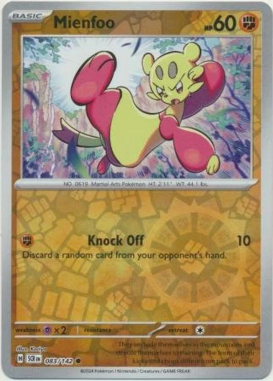 Mienfoo 83/142 Reverse Holo | Stellar Crown | Pokemon Card