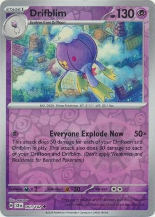 Drifblim 61/142 Reverse Holo | Stellar Crown | Pokemon Card