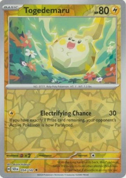 Togedemaru 54/142 Reverse Holo | Stellar Crown | Pokemon Card