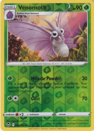 Venomoth 2/195 Reverse Holo | Silver Tempest | Pokemon Card