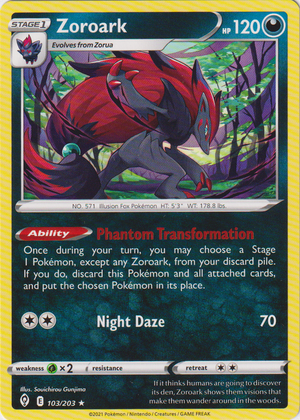 Zoroark 103/203 Reverse Holo | Evolving Skies | Pokemon Card