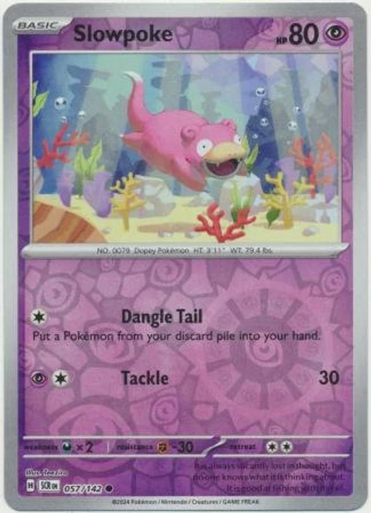 Slowpoke 57/142 Reverse Holo | Stellar Crown | Pokemon Card