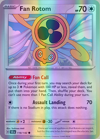 Fan Rotom 118/142 Reverse Holo | Stellar Crown | Pokemon Card