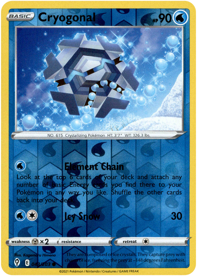 Cryogonal 43/203 Reverse Holo | Evolving Skies | Pokemon Card