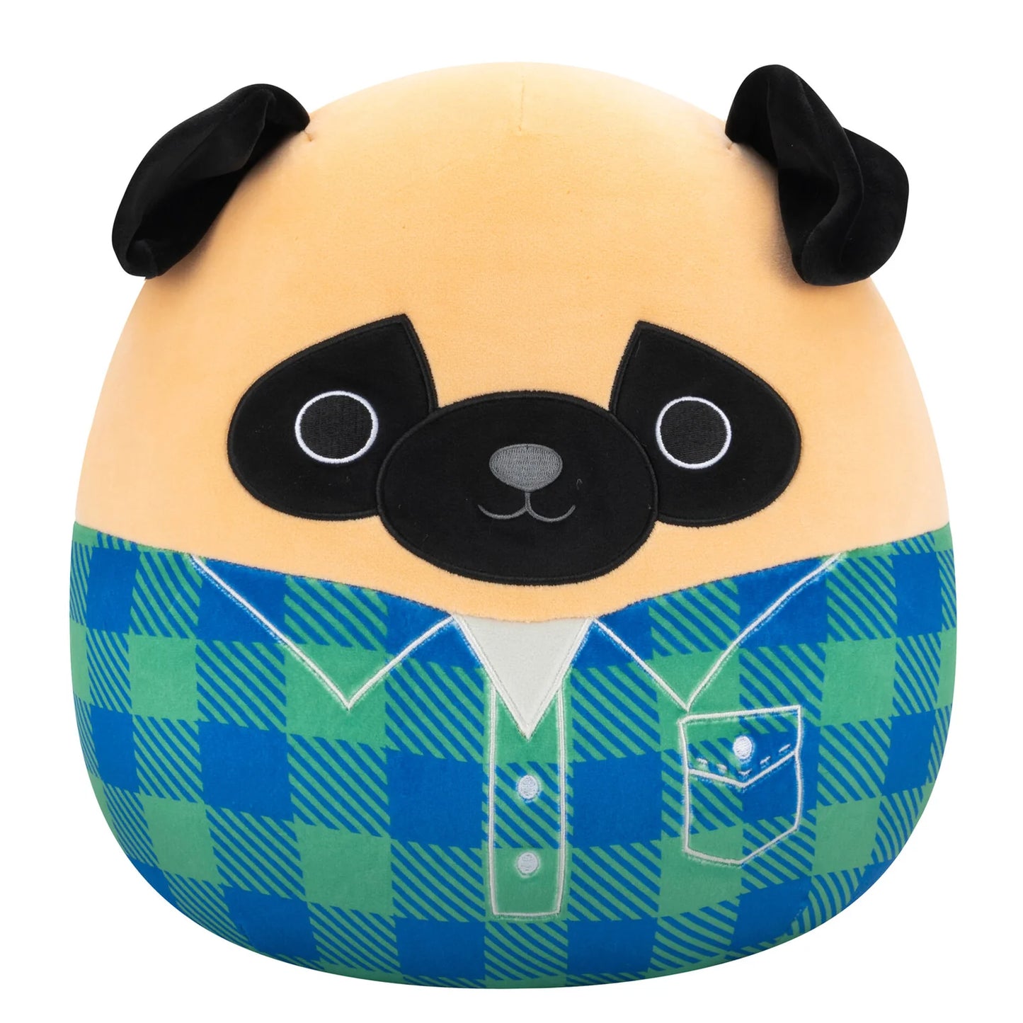 Prince the Pug in Flannel Shirt ~ 12" Squishmallow Plush