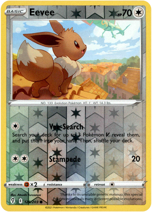 Eevee 125/203 Reverse Holo | Evolving Skies | Pokemon Card