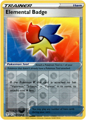 Elemental Badge 147/203 Reverse Holo | Evolving Skies | Pokemon Card