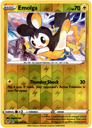 Emolga 57/203 Reverse Holo | Evolving Skies | Pokemon Card