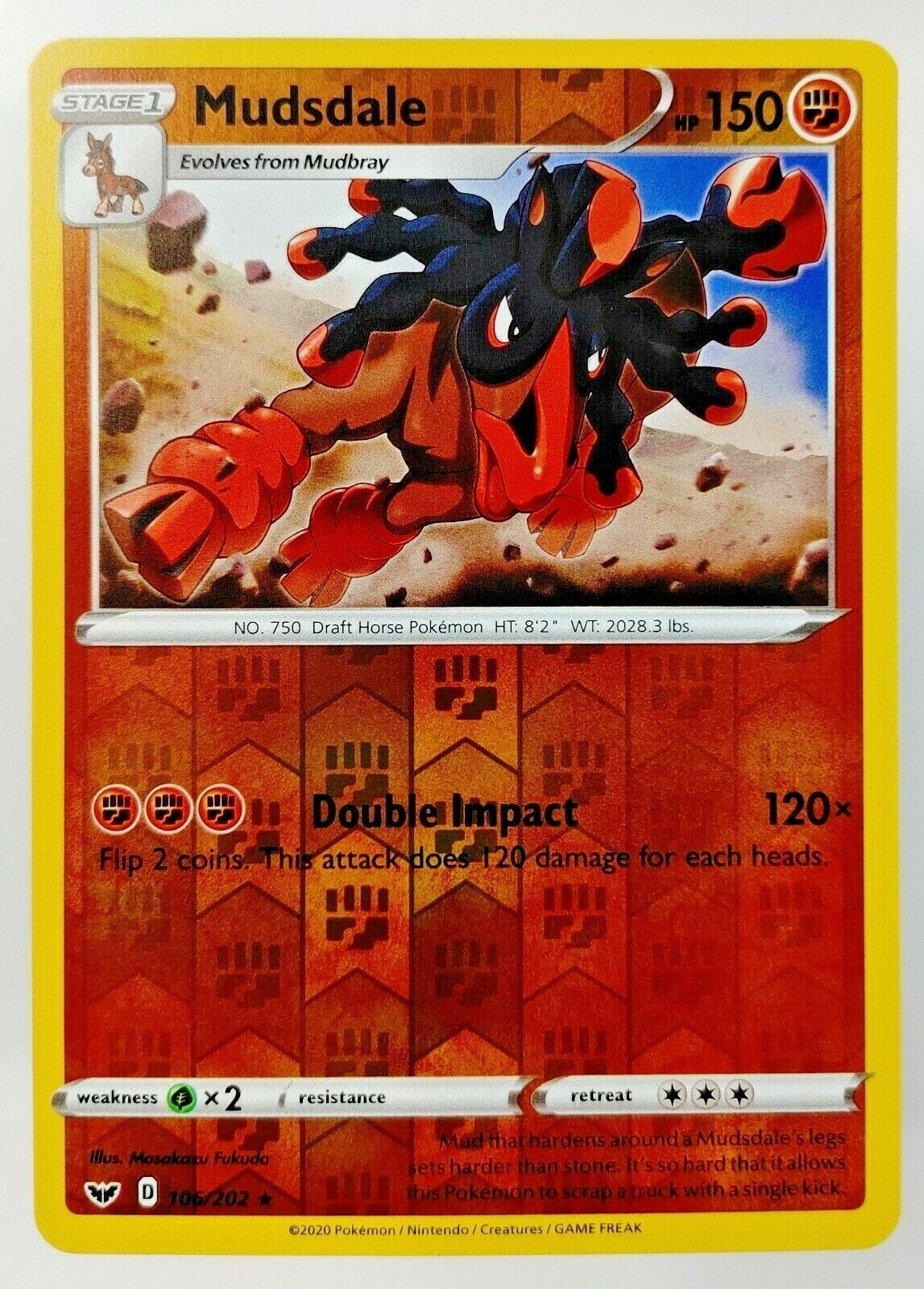 Mudsdale 106/202 Reverse Holo | Sword & Shield | Pokemon Card