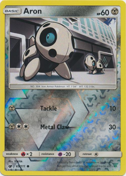 Aron 65/111 Reverse Holo | Crimson Invasion | Pokemon Card