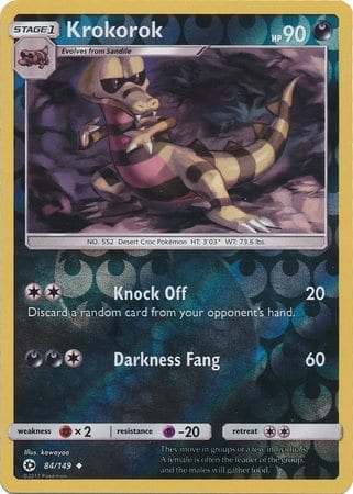 Krokorok 84/149 Reverse Holo | Sun & Moon | Pokemon Card