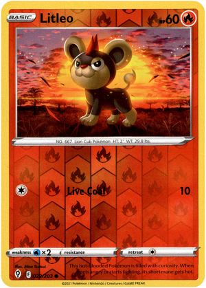 Litleo 22/203 Reverse Holo | Evolving Skies | Pokemon Card