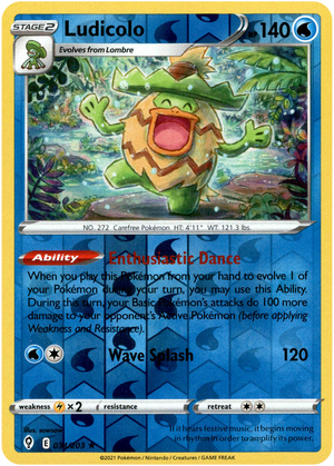 Ludicolo 34/203 Reverse Holo | Evolving Skies | Pokemon Card