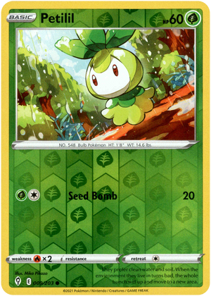 Petilil 9/203 Reverse Holo | Evolving Skies | Pokemon Card