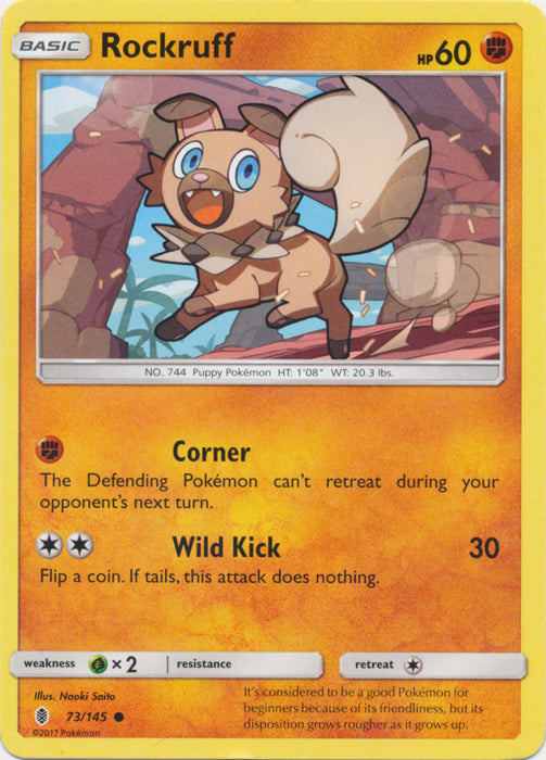 Rockruff 73/145 Reverse Holo | Guardians Rising | Pokemon Card