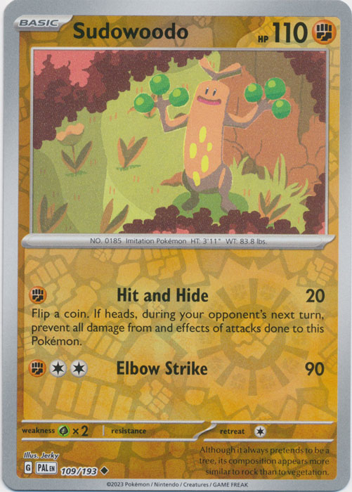 Sudowoodo 109/193 Reverse Holo | Paldea Evolved | Pokemon Card