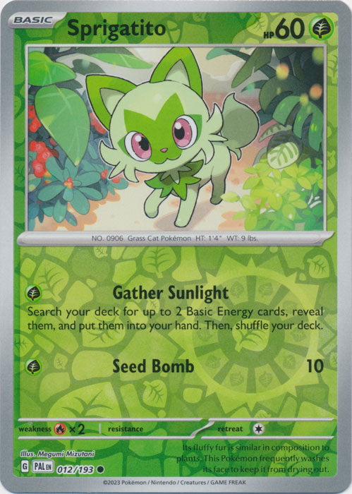 Sprigatito 12/193 Reverse Holo | Paldea Evolved | Pokemon Card