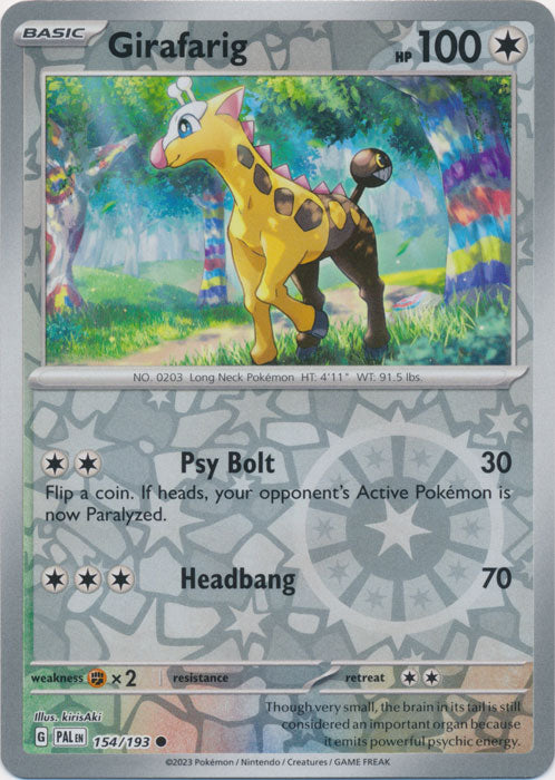 Girafarig 154/193 Reverse Holo | Paldea Evolved | Pokemon Card