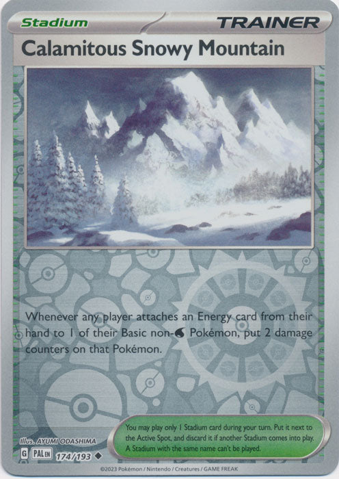 Calamitous Snowy Mountain 174/193 Reverse Holo | Paldea Evolved | Pokemon Card