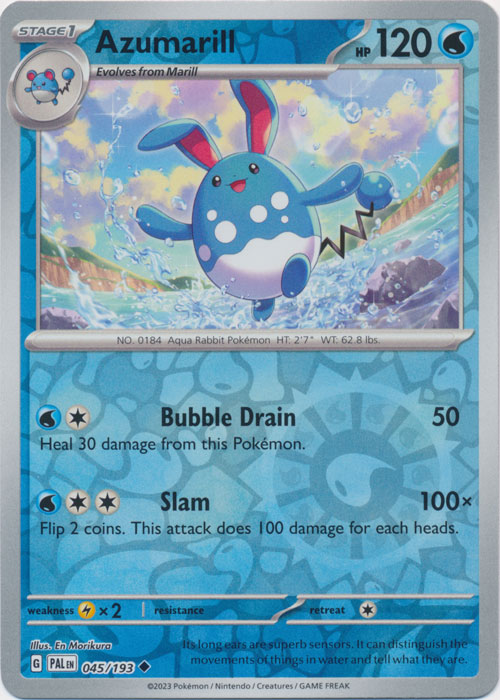 Azumarill 45/193 Reverse Holo | Paldea Evolved | Pokemon Card