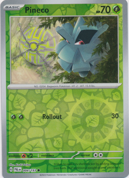 Pineco 4/193 Reverse Holo | Paldea Evolved | Pokemon Card