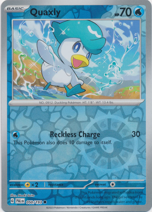 Quaxly 50/193 Reverse Holo | Paldea Evolved | Pokemon Card