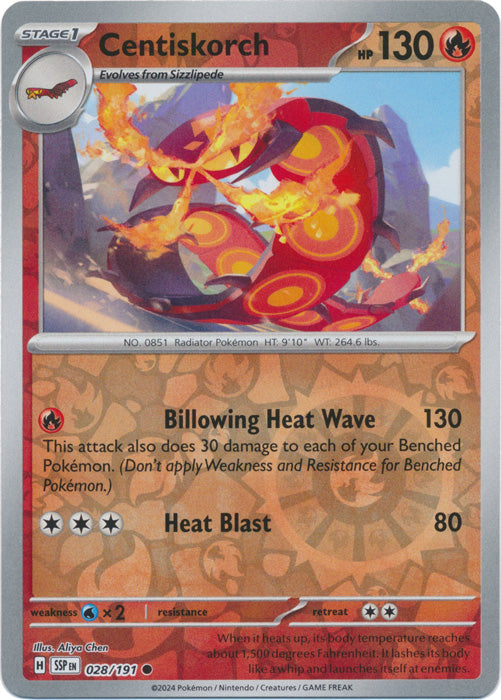 Centiskorch 28/191 Reverse Holo | Surging Sparks | Pokemon Card