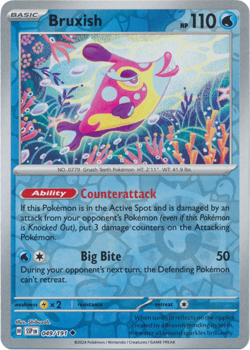 Bruxish 49/191 Reverse Holo | Surging Sparks | Pokemon Card