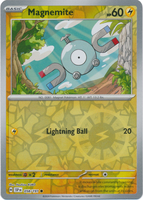 Magnemite 58/191 Reverse Holo | Surging Sparks | Pokemon Card