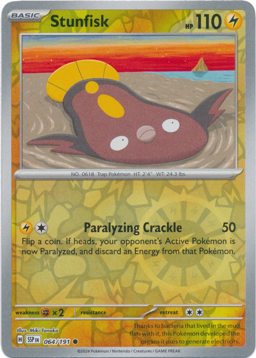 Stunfisk 64/191 Reverse Holo | Surging Sparks | Pokemon Card