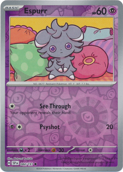 Espurr 84/191 Reverse Holo | Surging Sparks | Pokemon Card