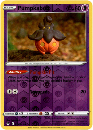 Pumpkaboo 76/203 Reverse Holo | Evolving Skies | Pokemon Card