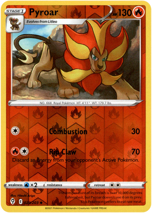 Pyroar 23/203 Reverse Holo | Evolving Skies | Pokemon Card