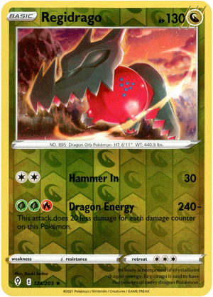 Regidrago 124/203 Reverse Holo | Evolving Skies | Pokemon Card