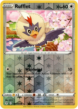 Rufflet 136/203 Reverse Holo | Evolving Skies | Pokemon Card