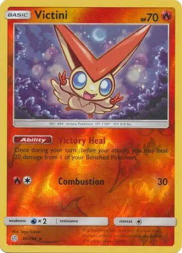 Victini 30/236 Reverse Holo | Cosmic Eclipse | Pokemon Card