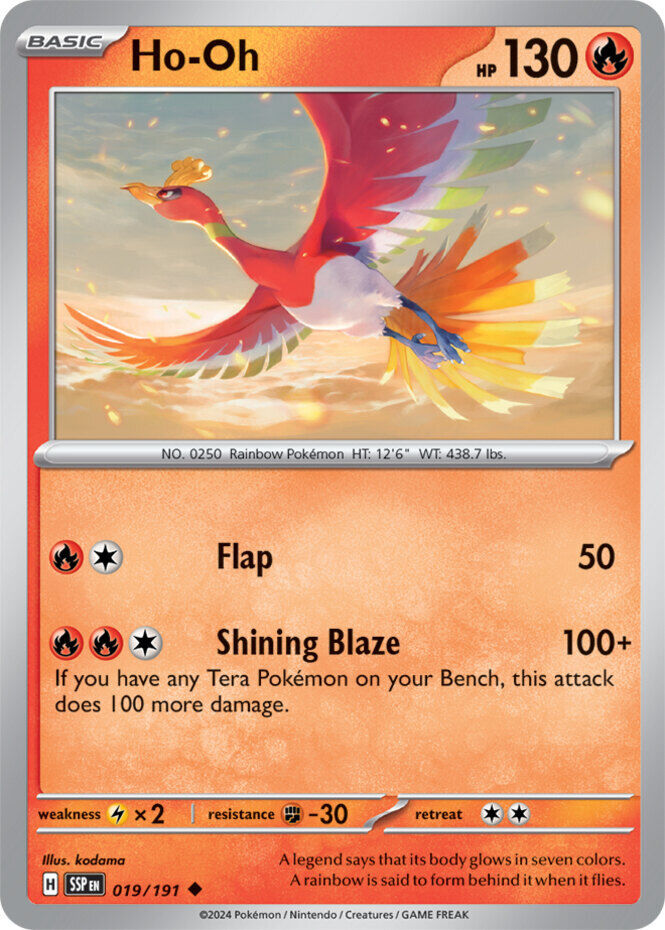 Ho-Oh 19/191 Reverse Holo | Surging Sparks | Pokemon Card