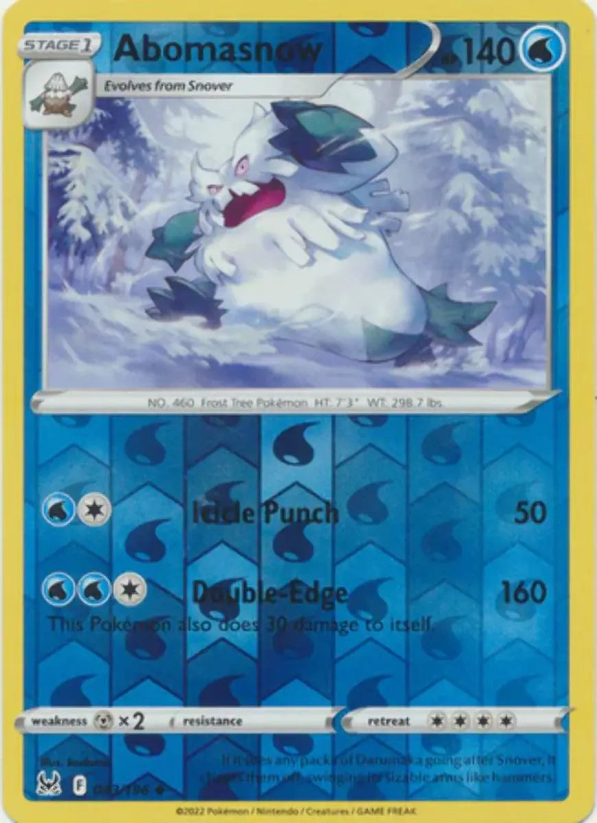 Abomasnow 43/196 Reverse Holo | Lost Origin | Pokemon Card