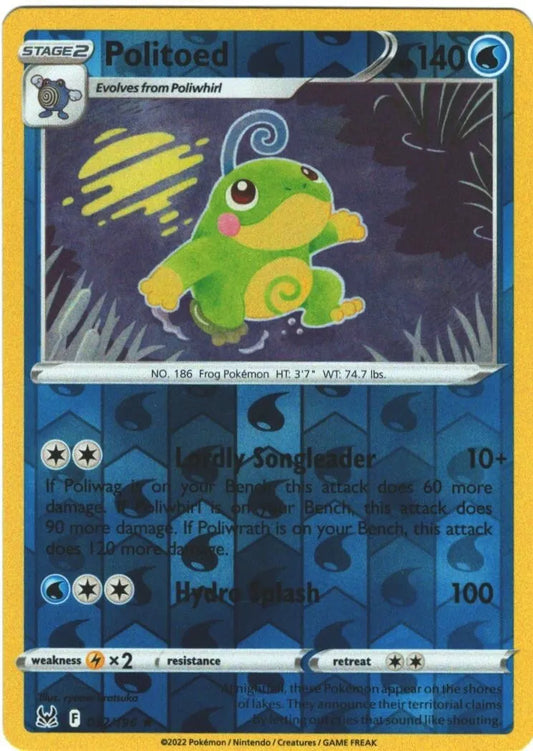 Politoed 32/196 Reverse Holo | Lost Origin | Pokemon Card