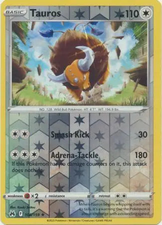 Tauros 106/159 Reverse Holo | Crown Zenith | Pokemon Card