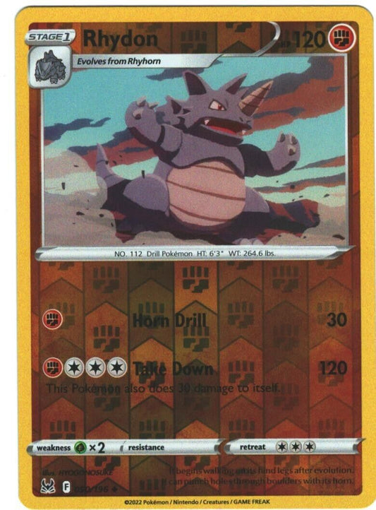 Rhydon 90/196 Reverse Holo | Lost Origin | Pokemon Card