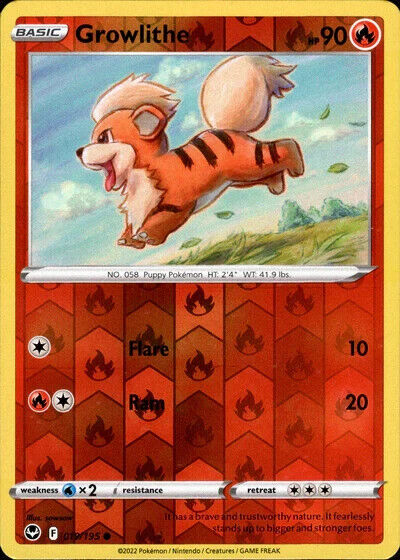 Growlithe 19/195 Reverse Holo | Silver Tempest | Pokemon Card