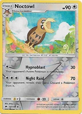 Noctowl 107/147 Reverse Holo | Burning Shadows | Pokemon Card