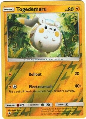 Togedemaru 47/147 Reverse Holo | Burning Shadows | Pokemon Card